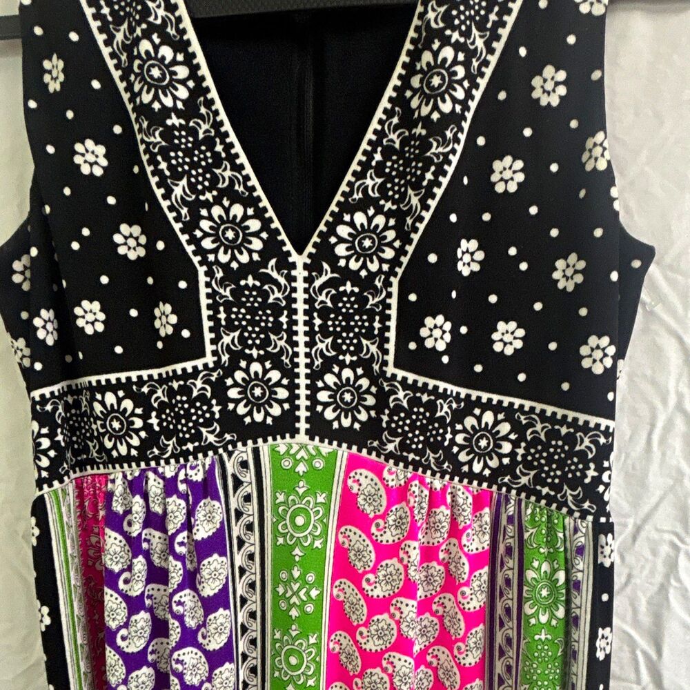 Mr. Dino Women's Vintage Sleeveless Maxi Dress Multicolor Size 10